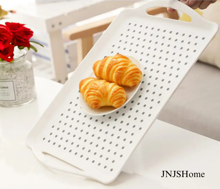 Non Slip Serving Tray with Handles - 2 pack by JNJSHome